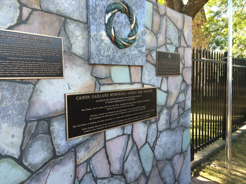Front of the Canon Garland Memorial - Anzac Day Origins in Kangaroo Point Cliff Park, Kangaroo Point, Brisbane.