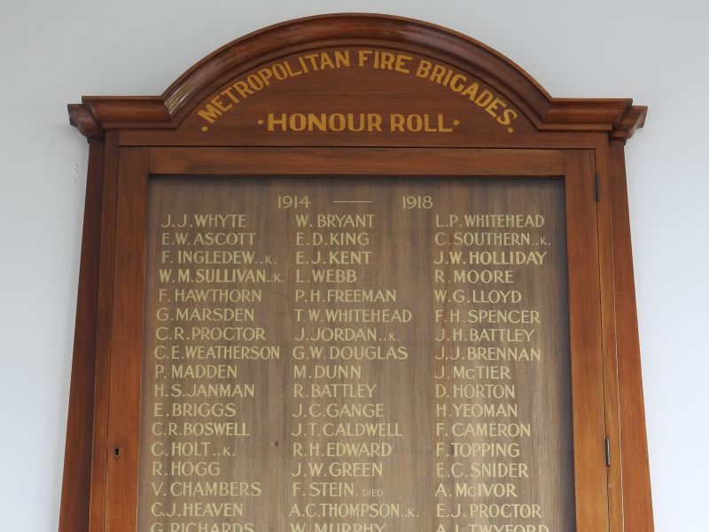 Metropolitan Fire Brigades Honour Roll