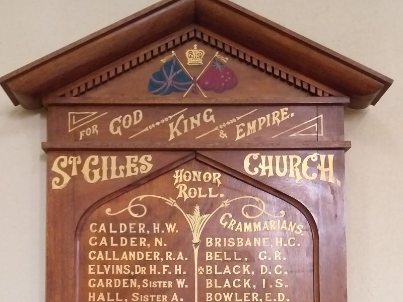 St Giles Presbyterian Church Honor Roll 2