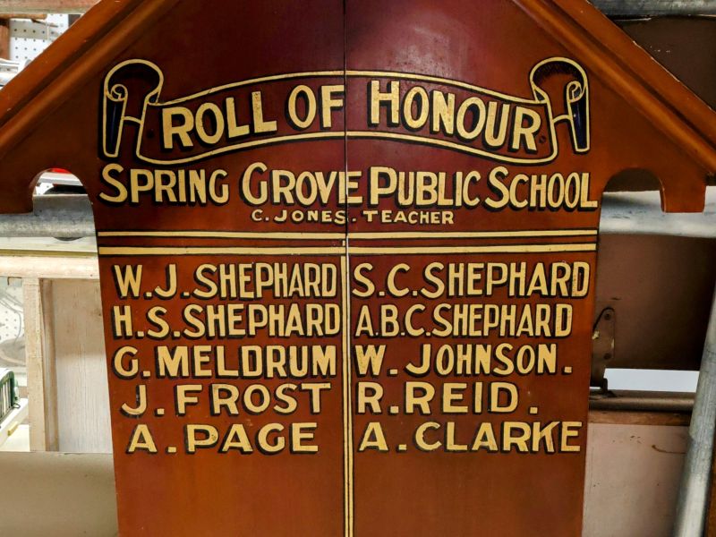 Spring Grove Public School Roll of Honour 