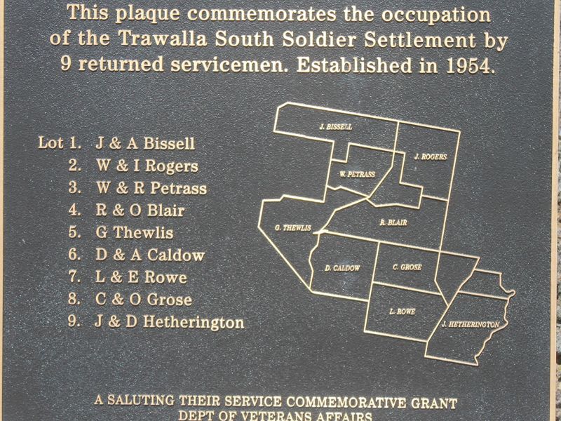 Trawalla South Soldier Settlement Commemorative Plaque