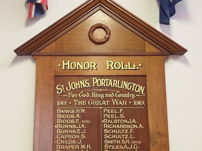 St John's Anglican Church Honor Roll