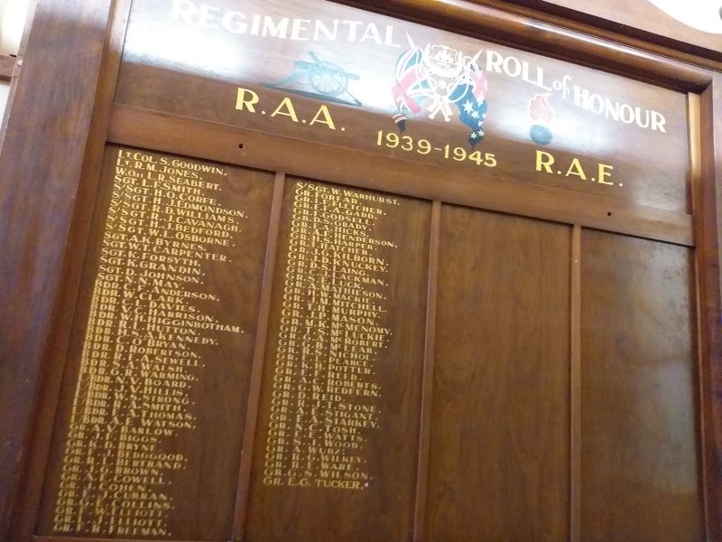 Fort Queenscliff Regimental Roll of Honour