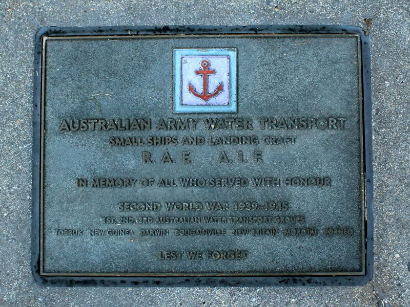 Australian Army Water Transport Small Ships and Landing Craft Memorial Plaque
