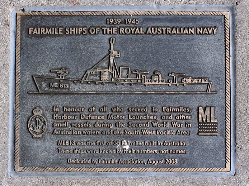 Fairmile Ships of the Royal Australian Navy Memorial Plaque
