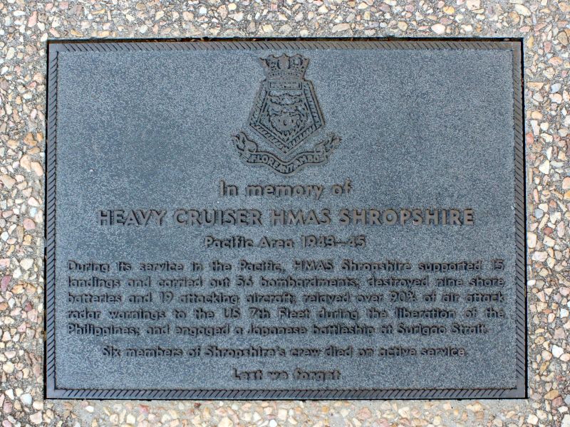 HMAS Shropshire (Heavy Cruiser) Memorial Plaque
