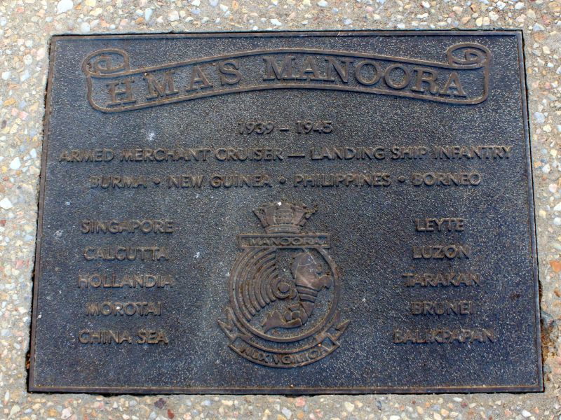 HMAS Manoora Armed Merchant Cruiser Memorial Plaque