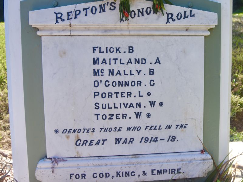 Reton Honour Roll, WW1.