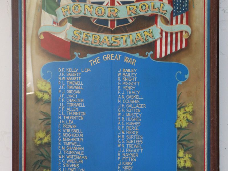 Sebastian WW1 Roll of Honour