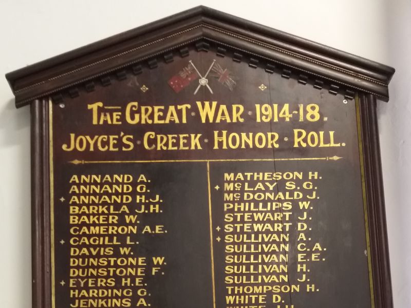 Joyce's Creek Honor Roll