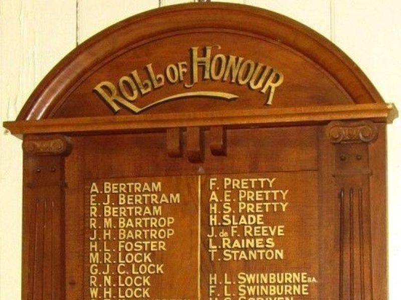 St Pauls Anglican Church Gisborne Roll of Honour