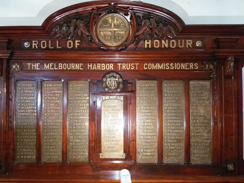 The Melbourne Harbor Trust Commissioners Roll of Honour (Seaworks)