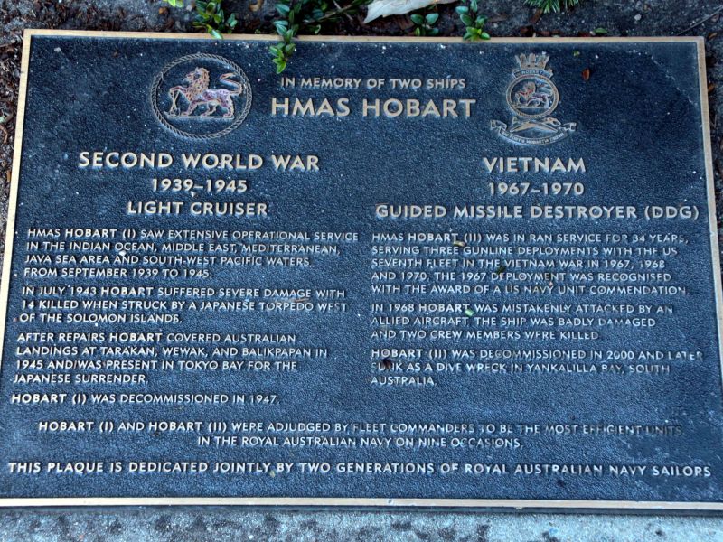 HMAS Hobart Memorial Plaque 