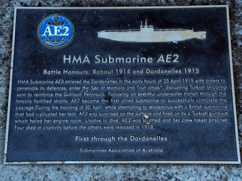 HMA Submarine AE 2 Memorial Plaque at the Australian War Memorial, Canberra