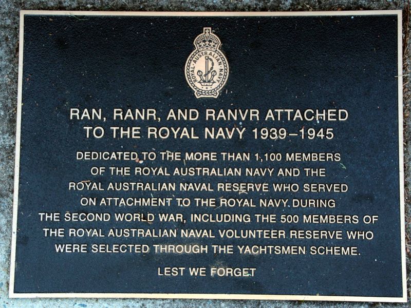 RAN, RANR, RANVR (Yachtsman Scheme) World War II Memorial Plaque at the Australian War Memorial, Canberra