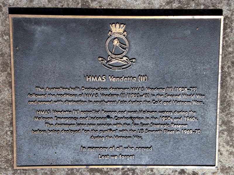 HMAS Vendetta (II) Memorial Plaque at the Australian War Memorial Canberra