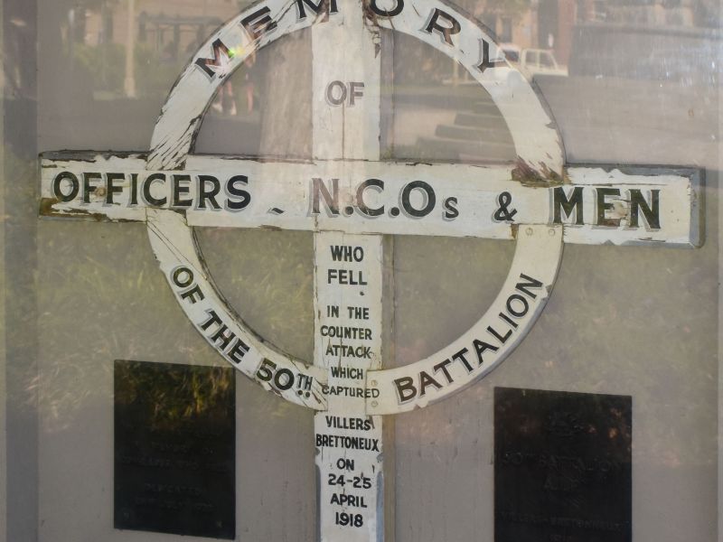  50th Battalion Commemorative Cross - In memory of Officers, NCOs and men of the 50th Battalion