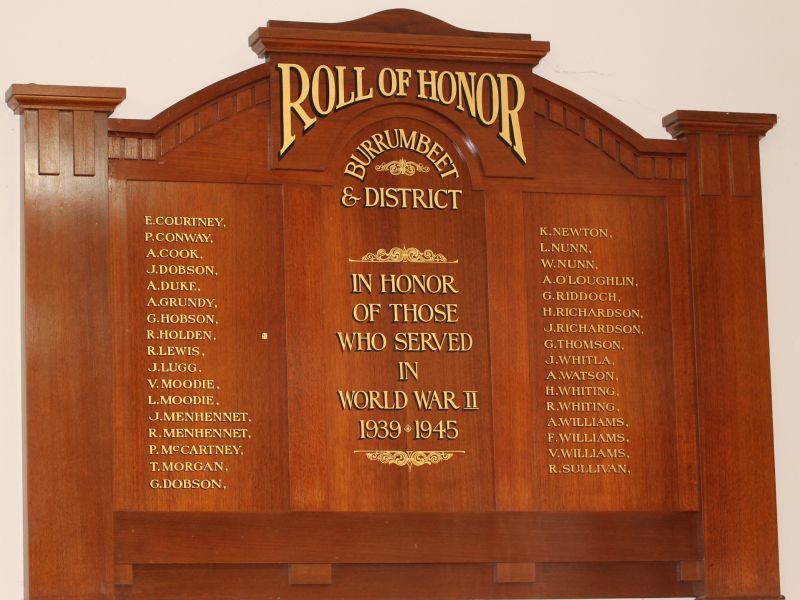 Burrumbeet & District Roll of Honor