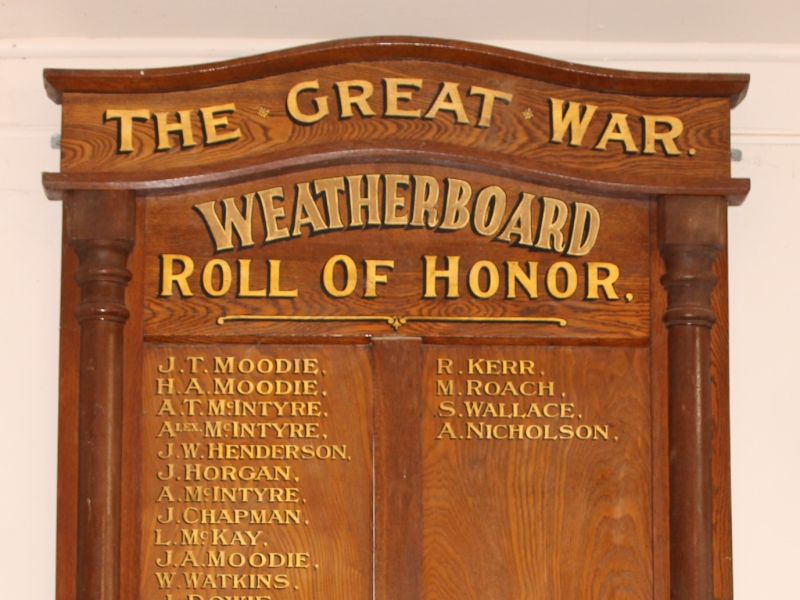 Weatherboard Roll of Honor