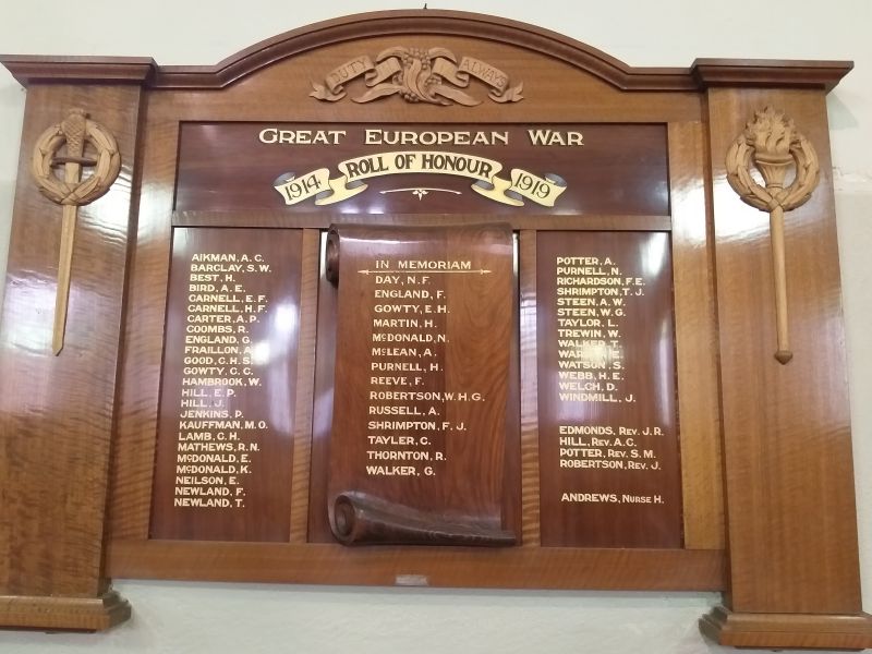 Aberdeen Street Baptist Church Roll of Honour