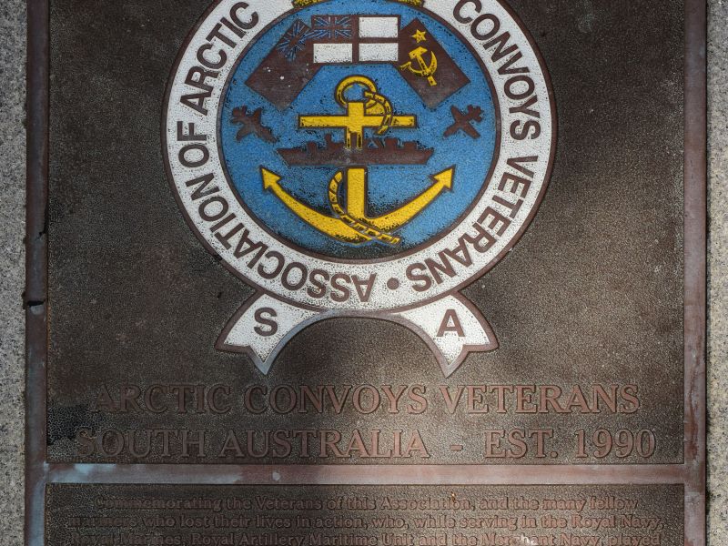 The plaque commemorating those who served in the Arctic convoys during the Second World War