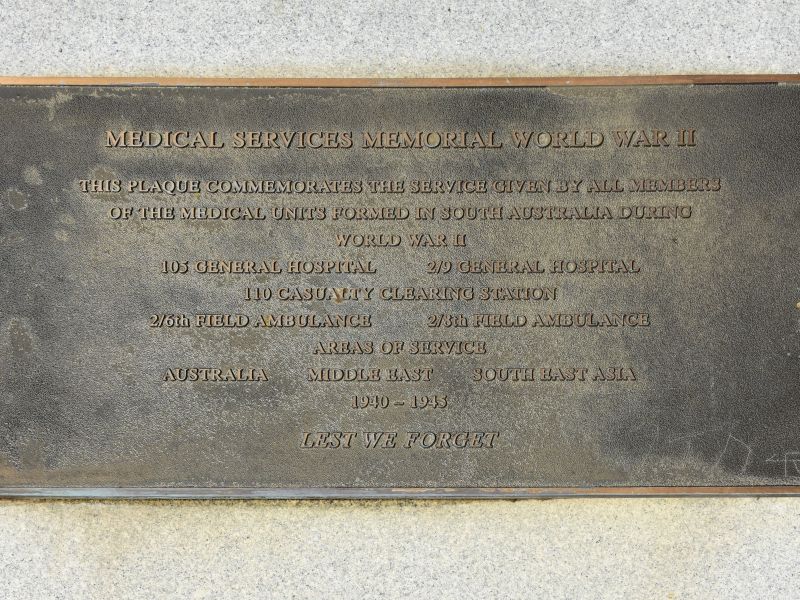 The plaque commemorating those who served in the medical services during the Second World War