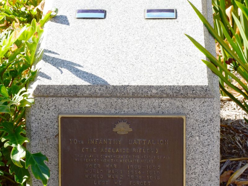 The 10th Infantry Battalion (The Adelaide Rifles) Memorial