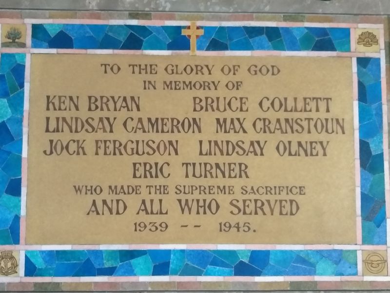 St Andrews Presbyterian Church East Geelong WW2 Roll of Honor 
