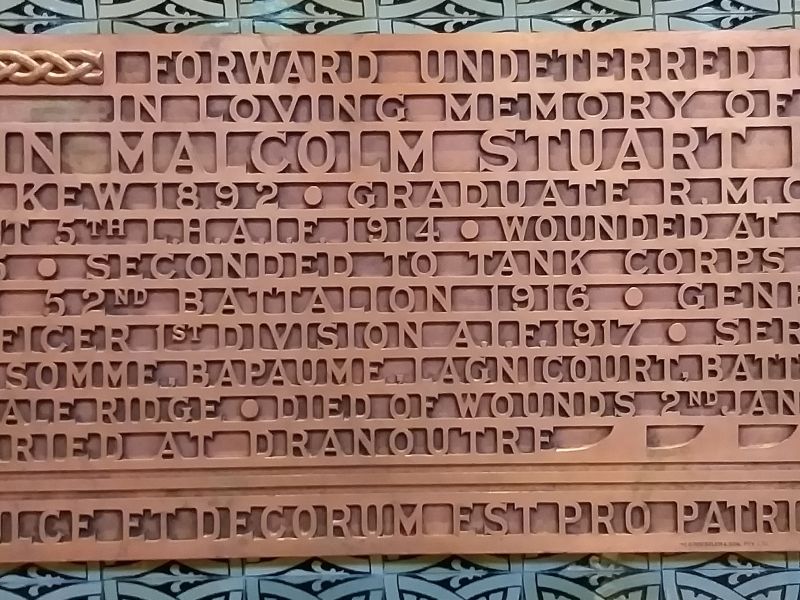 Captain Malcolm Stuart Kennedy Memorial plaque