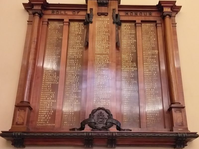 Union Bank of Australia Roll of Honour