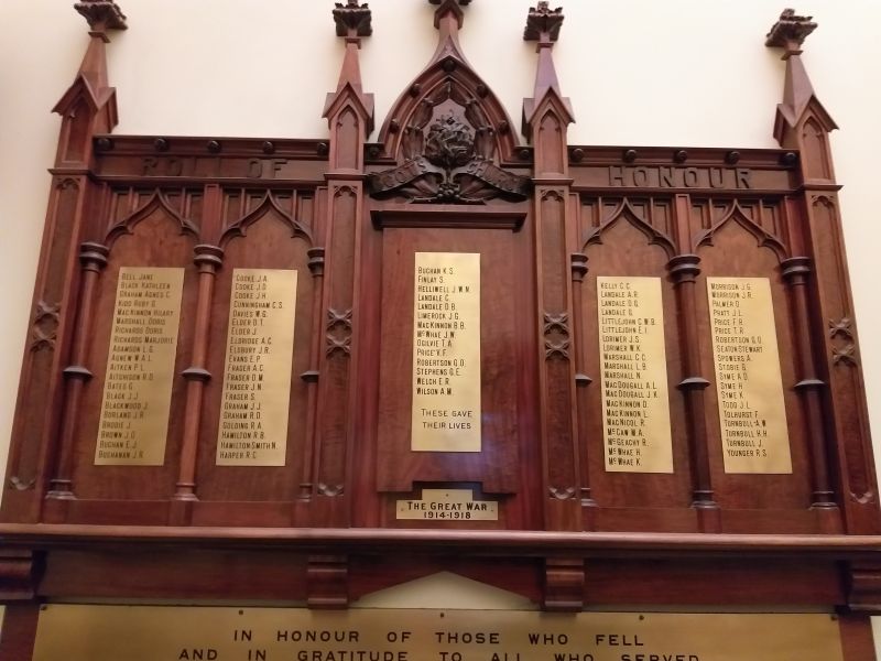 Scots Church Melbourne Roll of Honour 