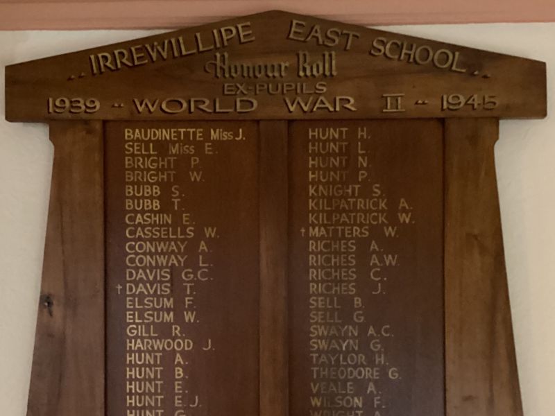 Irrewillipe East School Ex-Pupils Honour Roll
