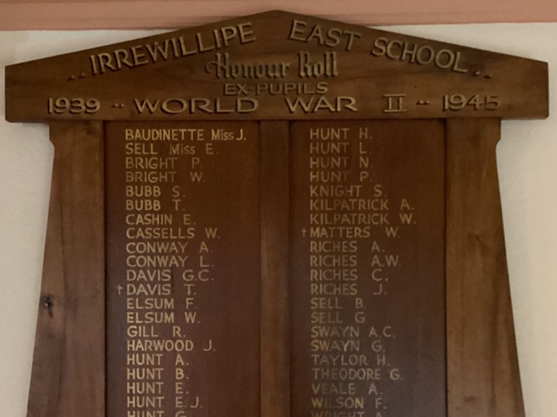 Irrewillipe East School Ex-Pupils Honour Roll