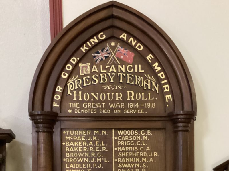 Nalangil Presbyterian World War 1 Honour Roll