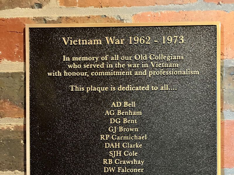 Geelong College Vietnam War Plaque