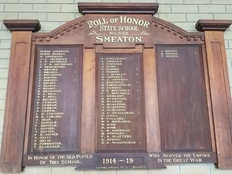 Smeaton State School Roll of Honor