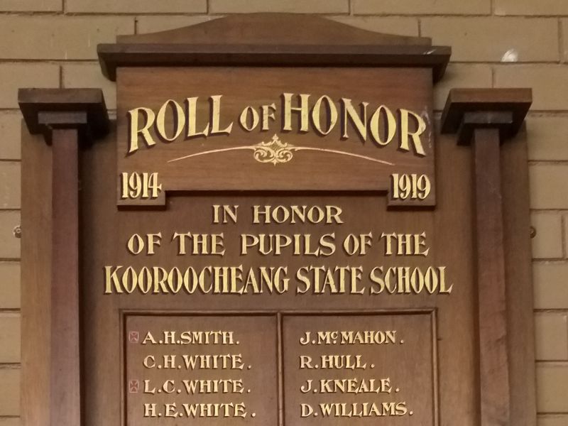 Kooroocheang State School Roll of Honor