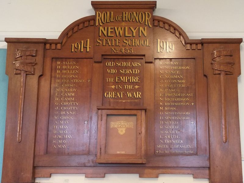 Newlyn State School Roll of Honor