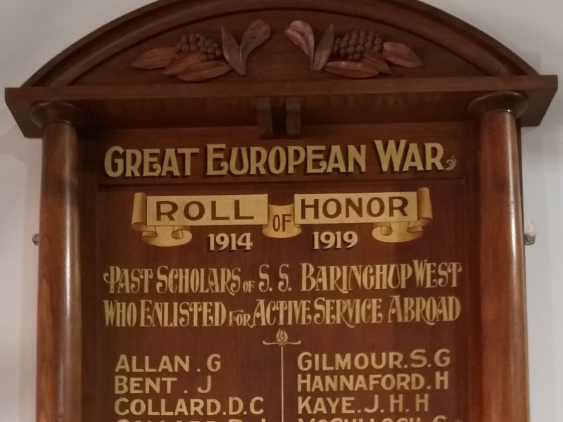 Baringhup West State School Roll of Honor