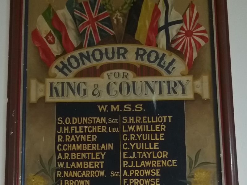 West Methodist Church Sunday School Honour Roll (Eaglehawk