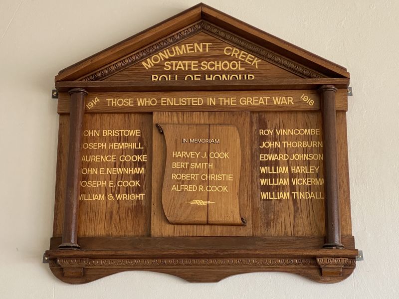 Monument Creek State School No. 708 Roll of Honour