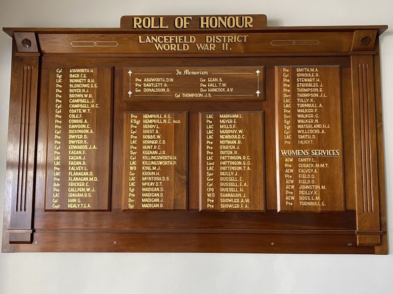 Lancefield District World War 2 Roll of Honour