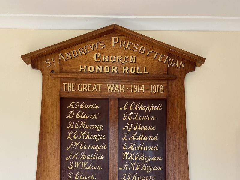 St Andrew's Presbyterian Church Honor Roll