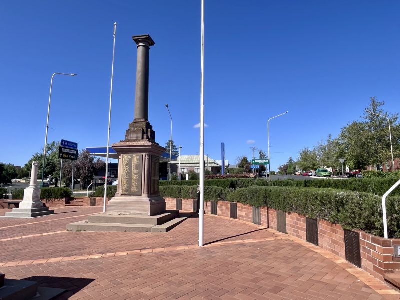 The Memorial Wall wraps around the other three War Memorials