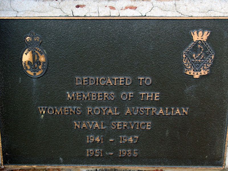 Toowoomba Mothers' Memorial Gardens Womens Royal Australian Naval Service (WRANS) Commemorative Plaque