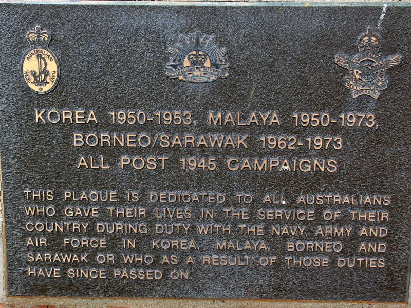 Toowoomba Post 1945 Conflicts Memorial Plaque