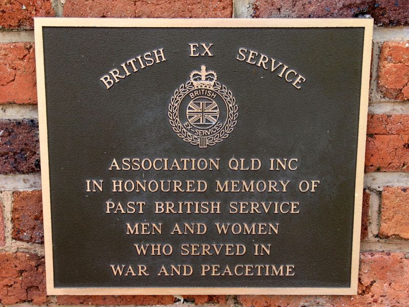 Toowoomba British Ex-Services Association Memorial Plaque