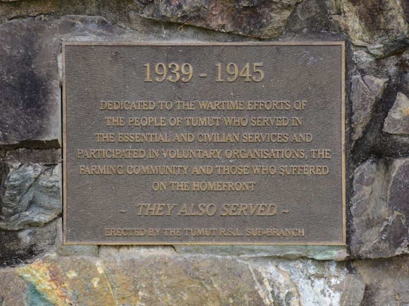 The plaque commemorating those who served on the Home Front