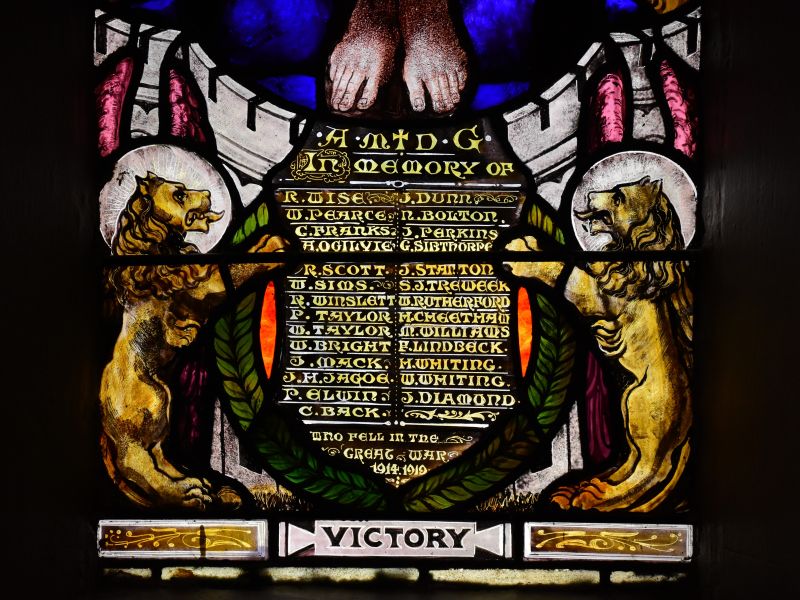 The Roll of Honour in the bottom of the window