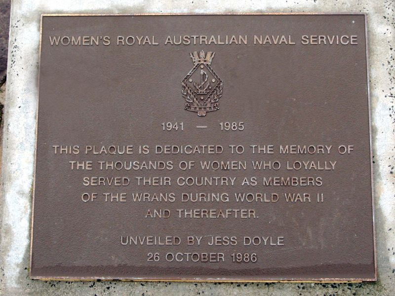 Women's Royal Australian Navy Service (WRANS) 1941 - 1986 Commemorative Plaque